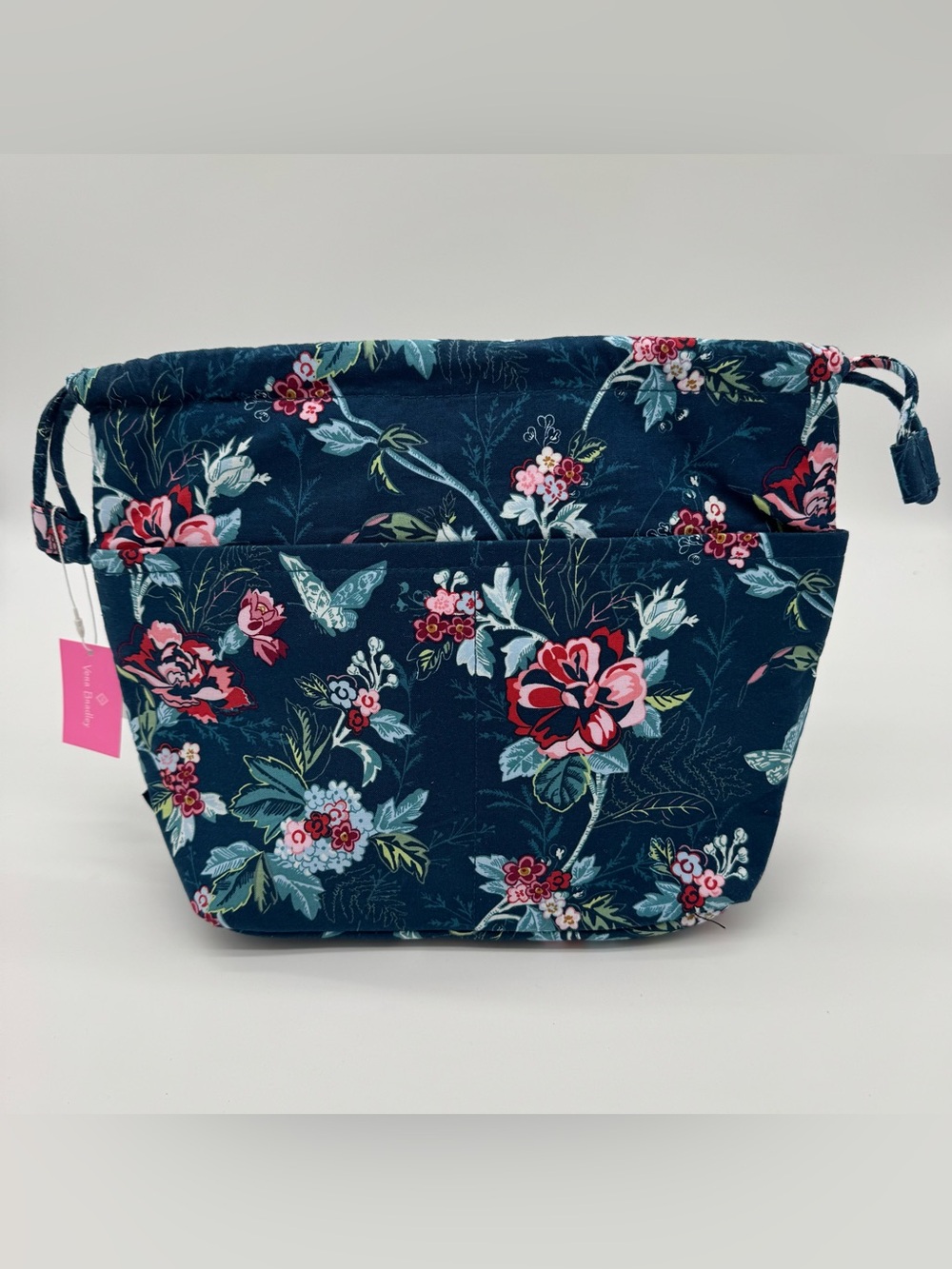 NWT Vera Bradley Pocket Ditty Bag Rose Toile Pattern cosmetic make up waterproof